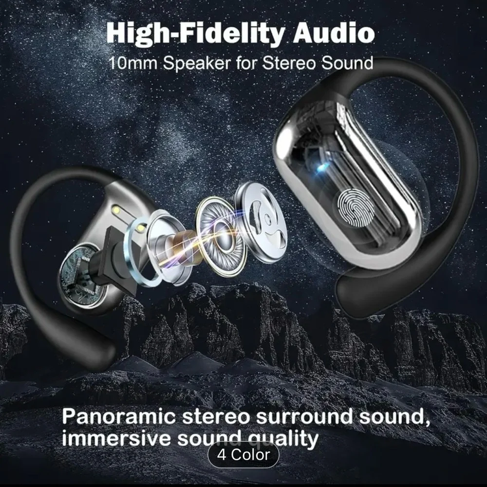 Translation Earbuds - Wireless Open-Ear 5.4 Sport Headset,blue or khaki or black